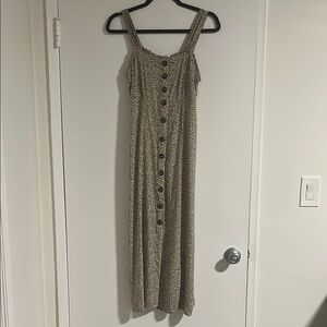 Animal Print Button-Down Maxi Dress